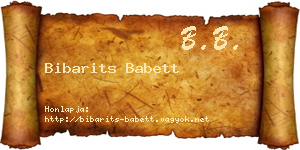 Bibarits Babett névjegykártya